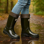 Phoebe | Women's Waterproof Rubber Boots, Adjustable Lace Rain Boots | My Sweet Wardrobe