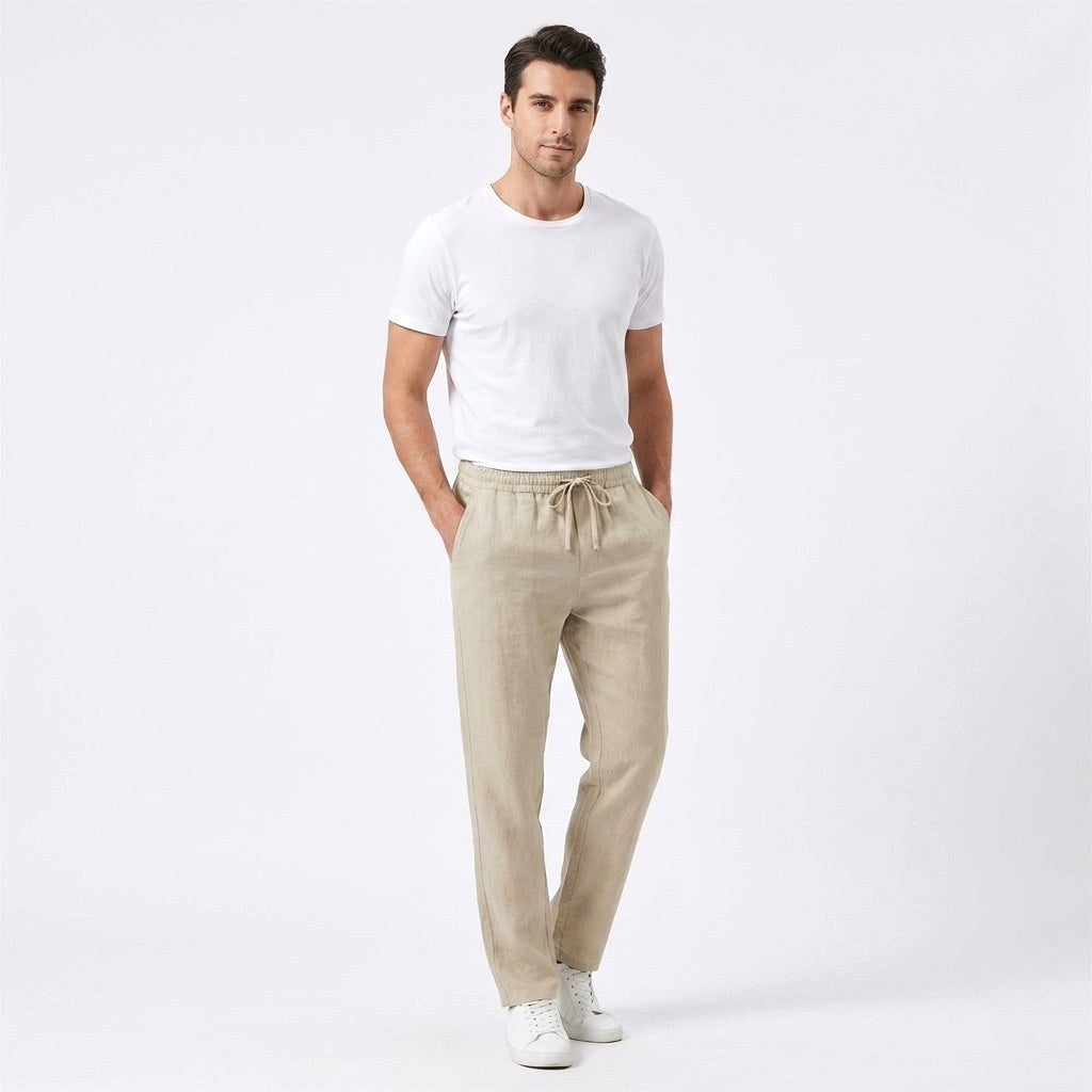 Peter | Men's Linen Trousers, Loose-Fit Summer Trousers | My Sweet Wardrobe