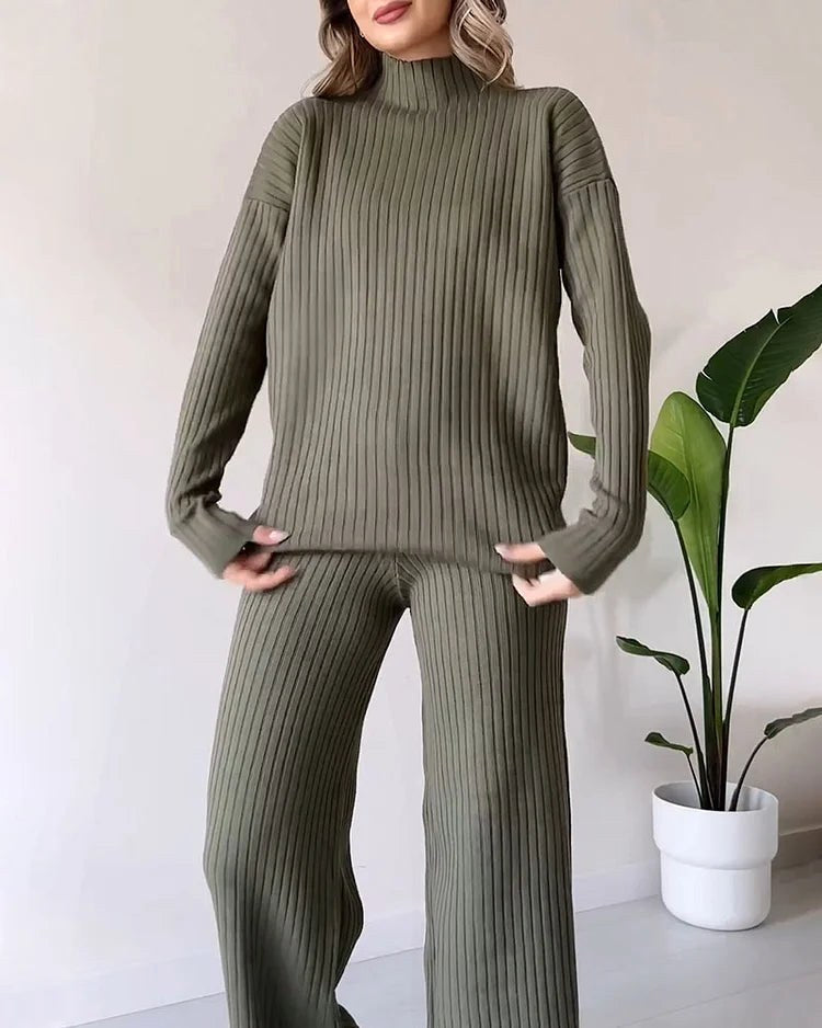 Poppy | Women's Two-Piece Knit Set with Cutout Detail, Lounge Set | My Sweet Wardrobe