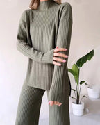 Poppy | Women's Two-Piece Knit Set with Cutout Detail, Lounge Set | My Sweet Wardrobe