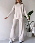 Poppy | Women's Two-Piece Knit Set with Cutout Detail, Lounge Set | My Sweet Wardrobe