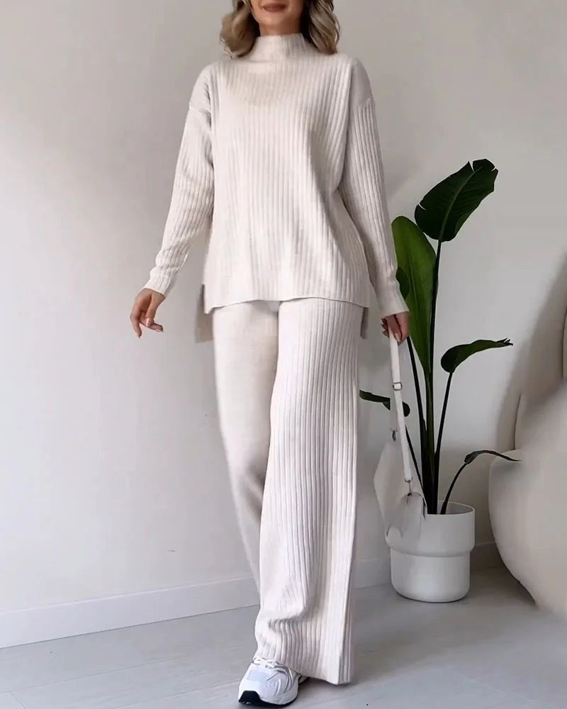 Poppy | Women's Two-Piece Knit Set with Cutout Detail, Lounge Set | My Sweet Wardrobe