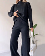 Poppy | Women's Two-Piece Knit Set with Cutout Detail, Lounge Set | My Sweet Wardrobe