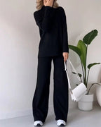 Poppy | Women's Two-Piece Knit Set with Cutout Detail, Lounge Set | My Sweet Wardrobe