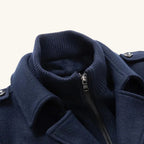 Preston | Men's Double Collar Wool Trench Coat, Tailored Business Coat | My Sweet Wardrobe