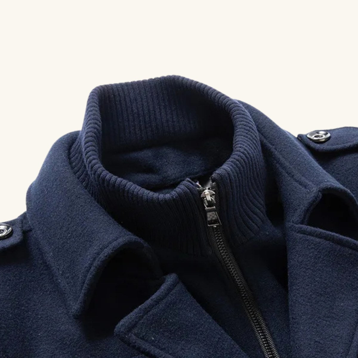 Preston | Men's Double Collar Wool Trench Coat, Tailored Business Coat | My Sweet Wardrobe