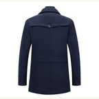 Preston | Men's Double Collar Wool Trench Coat, Tailored Business Coat | My Sweet Wardrobe | Grey
