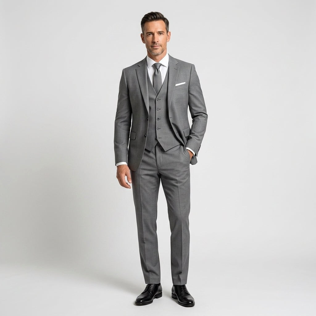 Preston | Elegant Three-Piece Men's Suit with Vest, Slim-Fit Suit | My Sweet Wardrobe