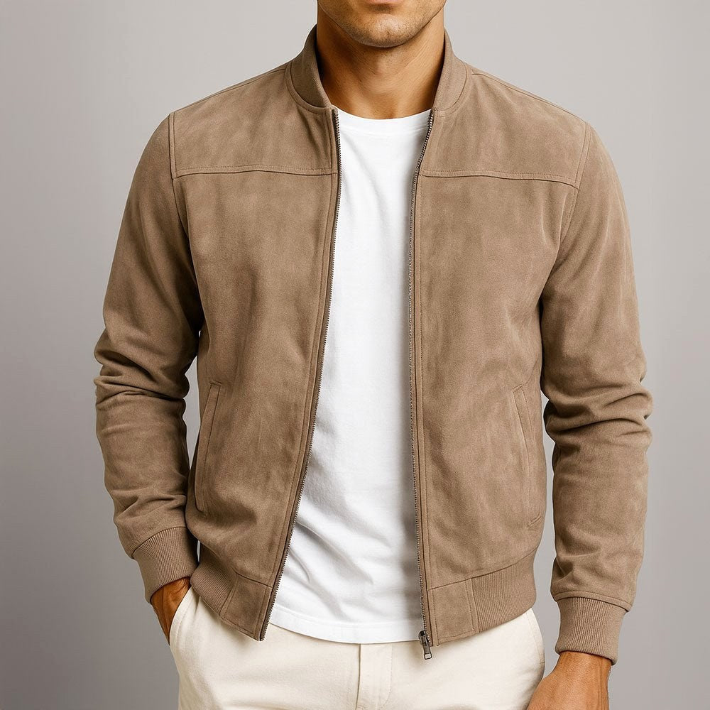 Ralph | Men's Suede Bomber Jacket – an Elegant Autumn Jacket | My Sweet Wardrobe