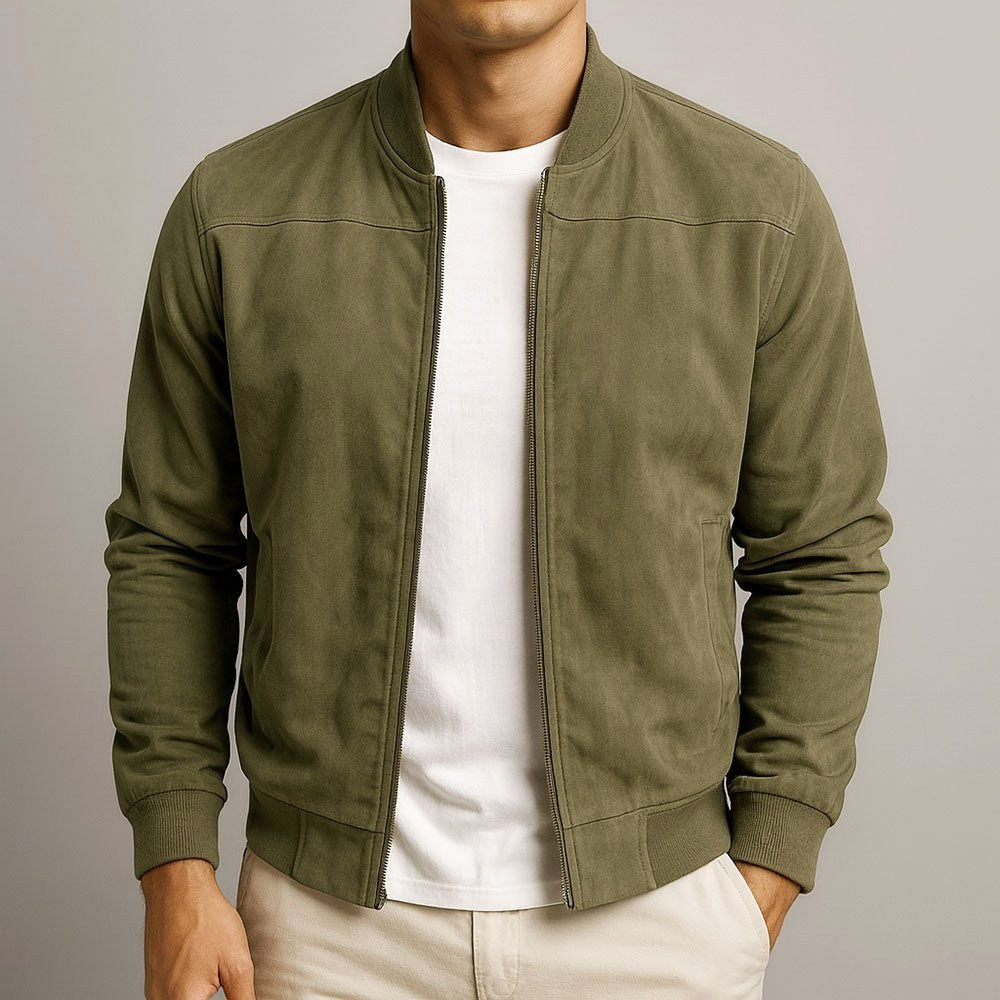 Ralph | Men's Suede Bomber Jacket – an Elegant Autumn Jacket | My Sweet Wardrobe