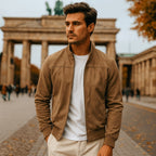 Ralph | Men's Suede Bomber Jacket – an Elegant Autumn Jacket | My Sweet Wardrobe