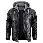Reginald | Women's Leather Hooded Winter Coat, Slim-Fit Autumn Coat | My Sweet Wardrobe