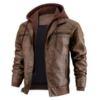 Reginald | Women's Leather Hooded Winter Coat, Slim-Fit Autumn Coat | My Sweet Wardrobe