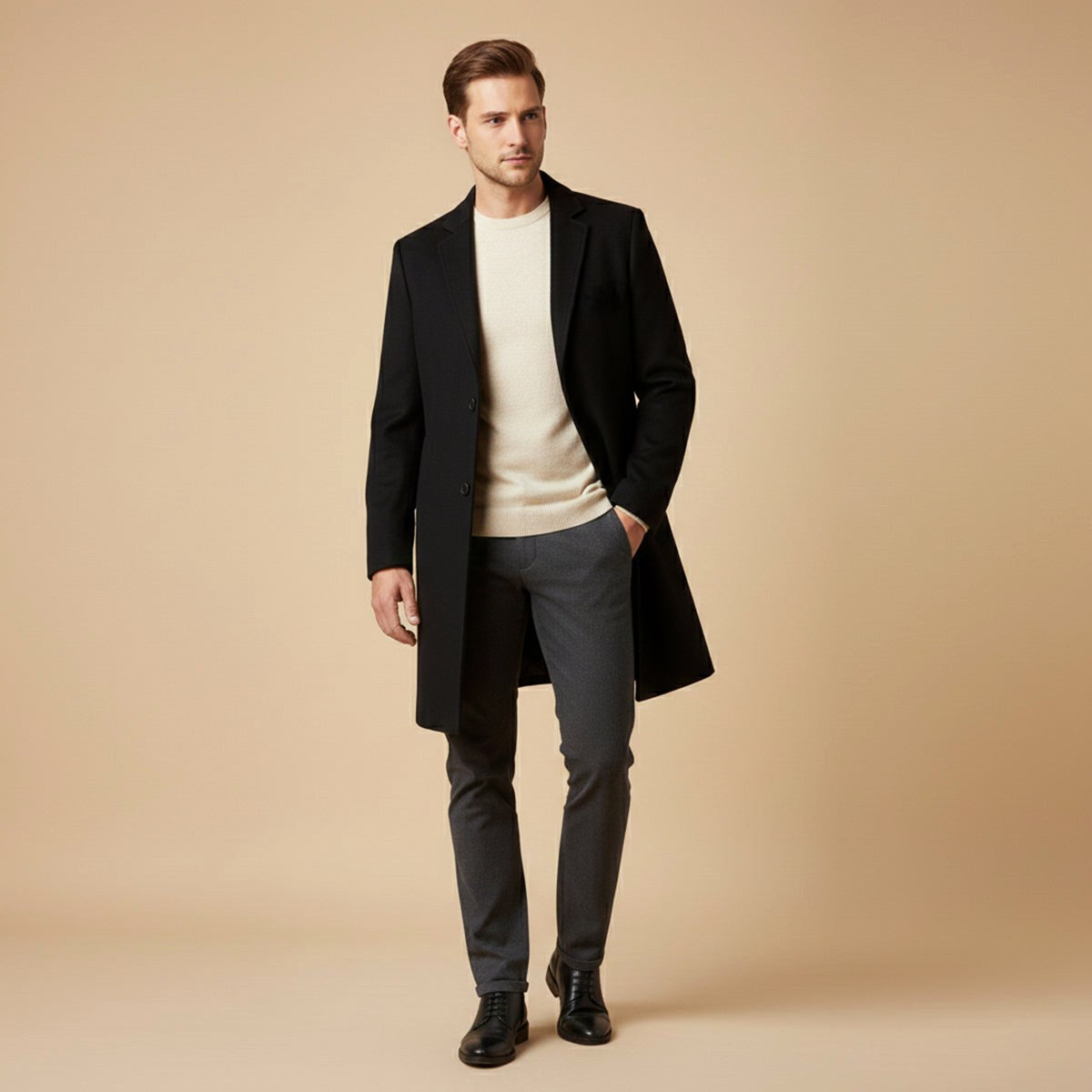 Reid | Men's Tailored Long Coat, Smart Winter Coat | My Sweet Wardrobe