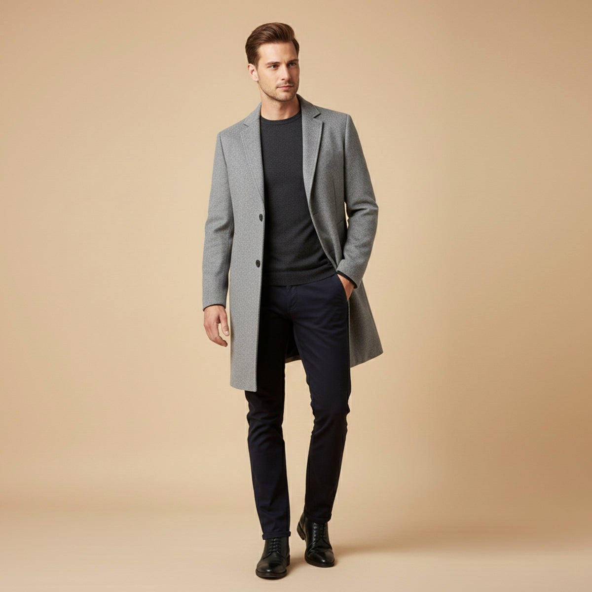 Reid | Men's Tailored Long Coat, Smart Winter Coat | My Sweet Wardrobe