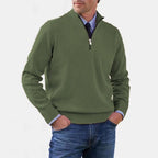 Reinhard | Men's Zip Jumper with Light Warmth, Elegant Knit Jumper | My Sweet Wardrobe | Grey