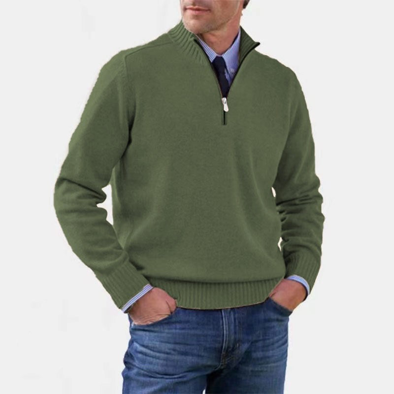 Reinhard | Men's Zip Jumper with Light Warmth, Elegant Knit Jumper | My Sweet Wardrobe | Grey