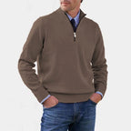 Reinhard | Men's Zip Jumper with Light Warmth, Elegant Knit Jumper | My Sweet Wardrobe | Grey