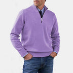 Reinhard | Men's Zip Jumper with Light Warmth, Elegant Knit Jumper | My Sweet Wardrobe | Grey