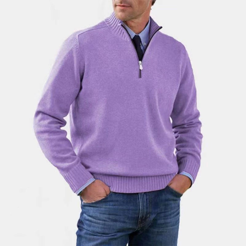 Reinhard | Men's Zip Jumper with Light Warmth, Elegant Knit Jumper | My Sweet Wardrobe | Grey