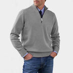 Reinhard | Men's Zip Jumper with Light Warmth, Elegant Knit Jumper | My Sweet Wardrobe | Red