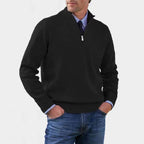 Reinhard | Men's Zip Jumper with Light Warmth, Elegant Knit Jumper | My Sweet Wardrobe | Red