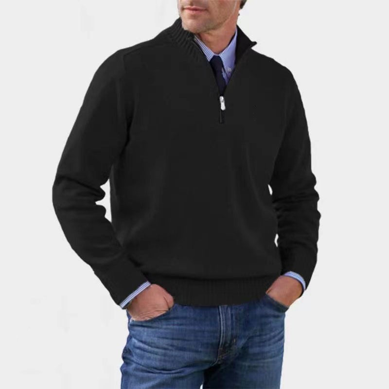 Reinhard | Men's Zip Jumper with Light Warmth, Elegant Knit Jumper | My Sweet Wardrobe | Red