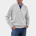 Reinhard | Men's Zip Jumper with Light Warmth, Elegant Knit Jumper | My Sweet Wardrobe | Red