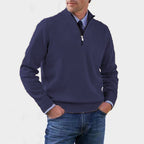 Reinhard | Men's Zip Jumper with Light Warmth, Elegant Knit Jumper | My Sweet Wardrobe | Red