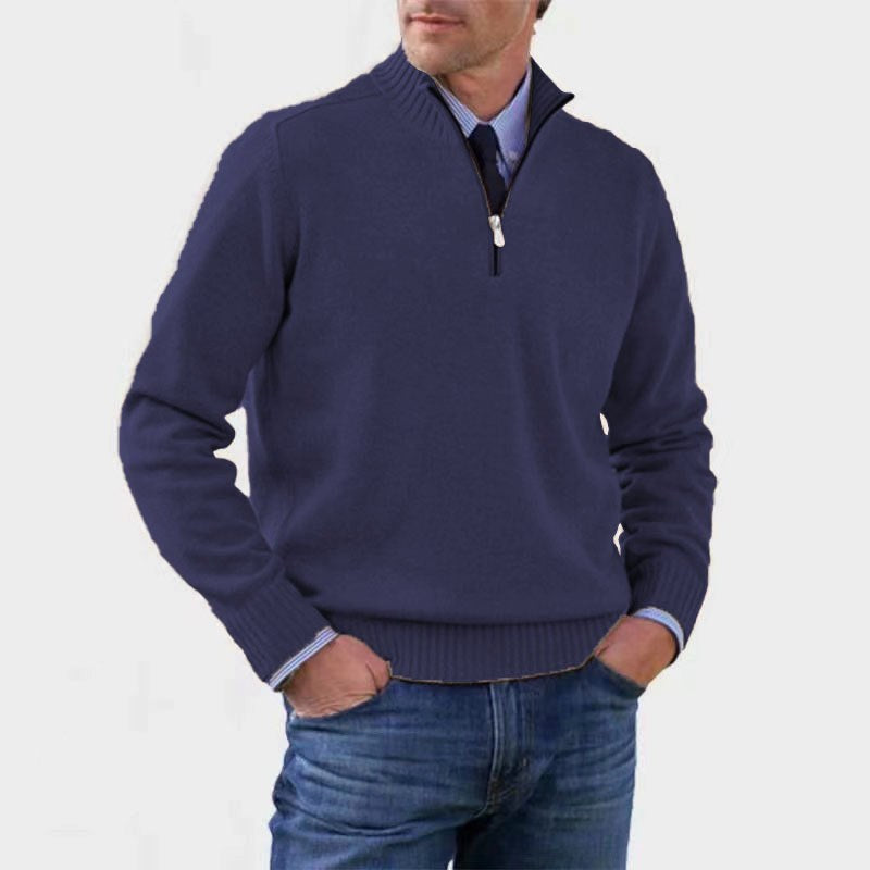 Reinhard | Men's Zip Jumper with Light Warmth, Elegant Knit Jumper | My Sweet Wardrobe | Red