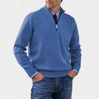 Reinhard | Men's Zip Jumper with Light Warmth, Elegant Knit Jumper | My Sweet Wardrobe | Red