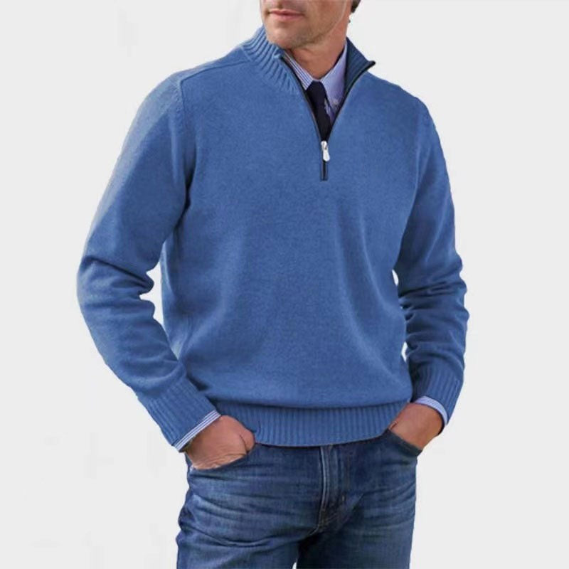 Reinhard | Men's Zip Jumper with Light Warmth, Elegant Knit Jumper | My Sweet Wardrobe | Red