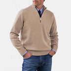 Reinhard | Men's Zip Jumper with Light Warmth, Elegant Knit Jumper | My Sweet Wardrobe | Grey