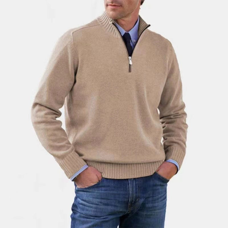 Reinhard | Men's Zip Jumper with Light Warmth, Elegant Knit Jumper | My Sweet Wardrobe | Grey