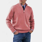 Reinhard | Men's Zip Jumper with Light Warmth, Elegant Knit Jumper | My Sweet Wardrobe | Grey