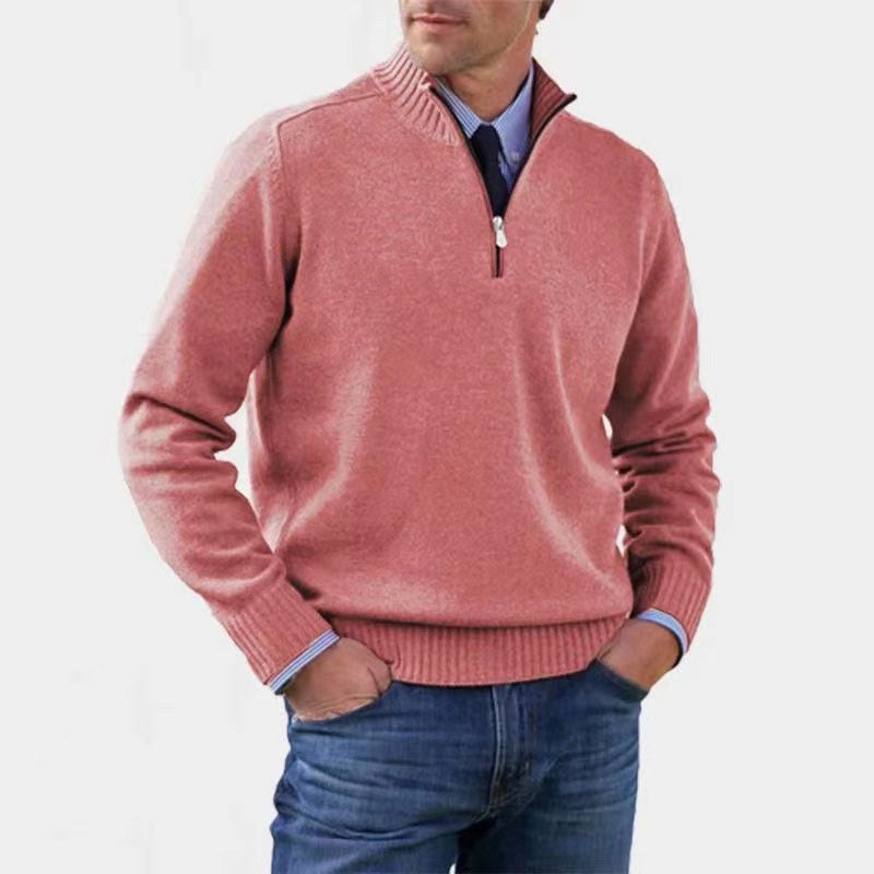 Reinhard | Men's Zip Jumper with Light Warmth, Elegant Knit Jumper | My Sweet Wardrobe | Grey