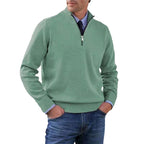 Reinhard | Men's Zip Jumper with Light Warmth, Elegant Knit Jumper | My Sweet Wardrobe | Grey