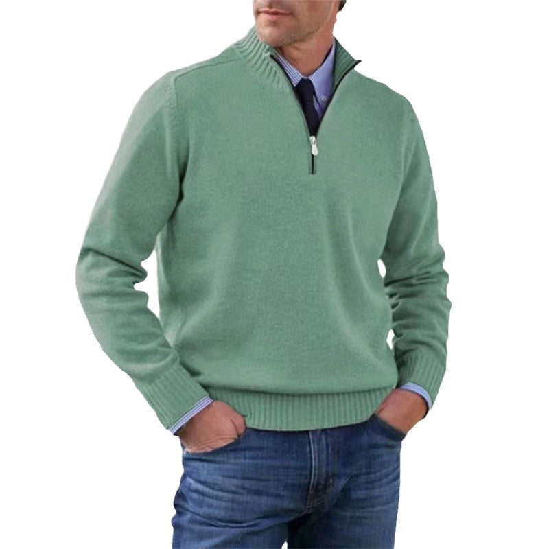 Reinhard | Men's Zip Jumper with Light Warmth, Elegant Knit Jumper | My Sweet Wardrobe | Grey