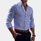 Reuben | Men's Striped Cotton Shirt, Classic Button Shirt | My Sweet Wardrobe