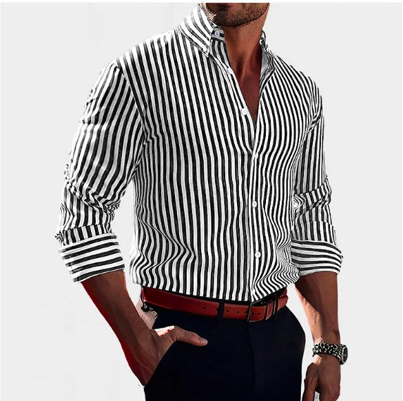 Reuben | Men's Striped Cotton Shirt, Classic Button Shirt | My Sweet Wardrobe