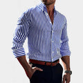 Reuben | Men's Striped Cotton Shirt, Classic Button Shirt | My Sweet Wardrobe