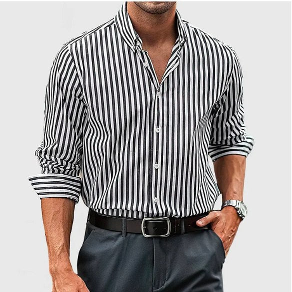 Reuben | Men's Striped Cotton Shirt, Classic Button Shirt | My Sweet Wardrobe