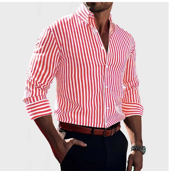 Reuben | Men's Striped Cotton Shirt, Classic Button Shirt | My Sweet Wardrobe
