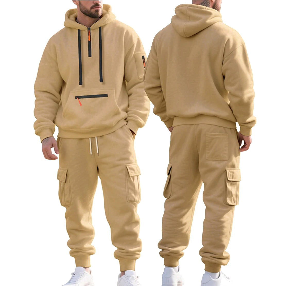 Robert | Men's Sporty Hooded Tracksuit, Warm Winter Set | My Sweet Wardrobe | Dark Grey