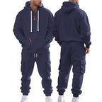 Robert | Men's Sporty Hooded Tracksuit, Warm Winter Set | My Sweet Wardrobe | Dark Grey