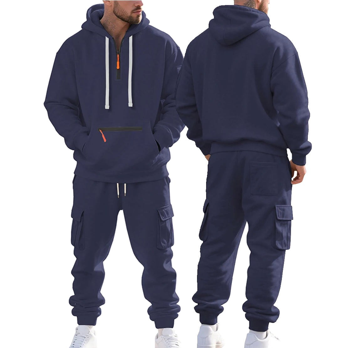 Robert | Men's Sporty Hooded Tracksuit, Warm Winter Set | My Sweet Wardrobe | Dark Grey