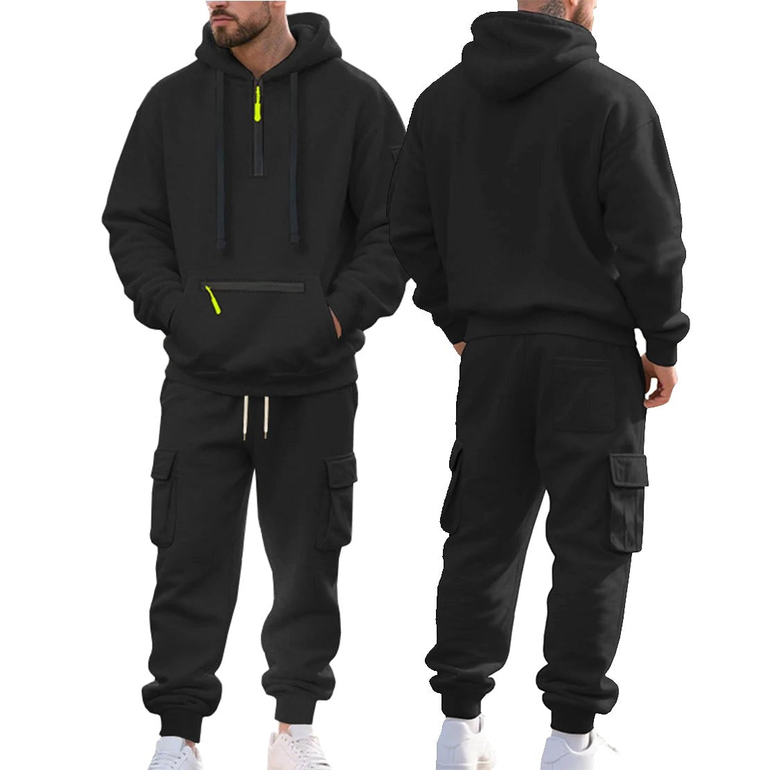 Robert | Men's Sporty Hooded Tracksuit, Warm Winter Set | My Sweet Wardrobe | Dark Grey