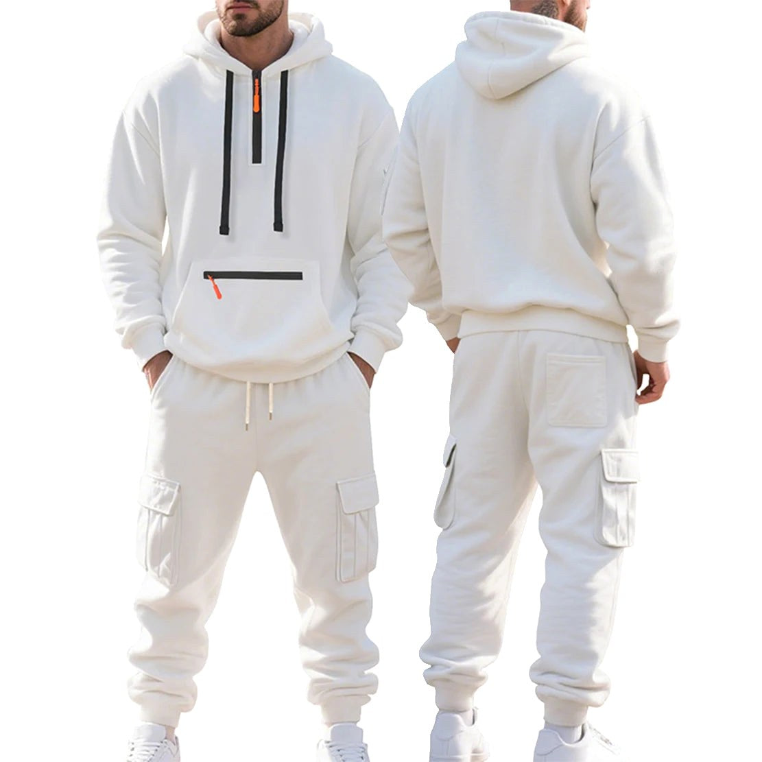 Robert | Men's Sporty Hooded Tracksuit, Warm Winter Set | My Sweet Wardrobe | Dark Grey