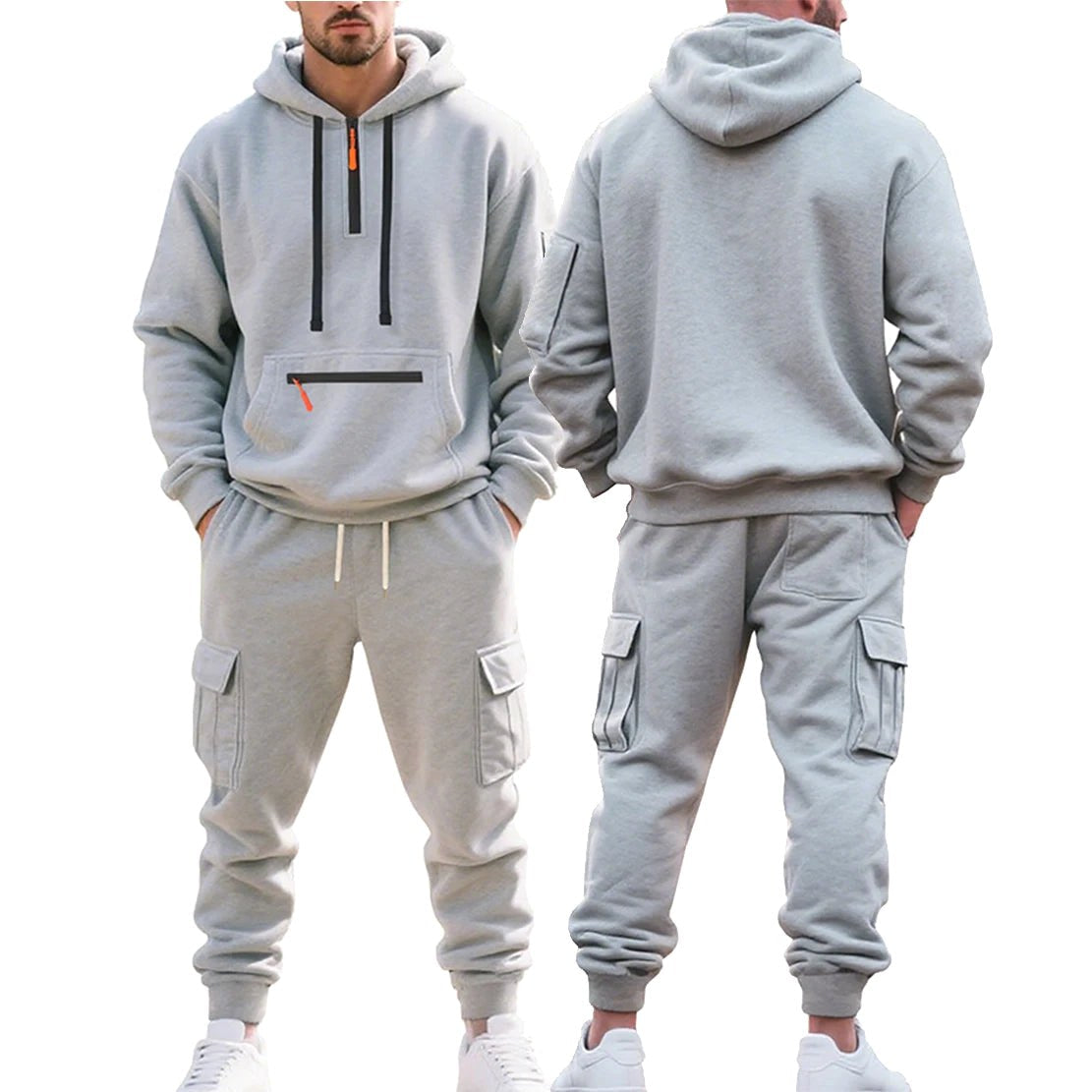 Robert | Men's Sporty Hooded Tracksuit, Warm Winter Set | My Sweet Wardrobe | Dark Grey