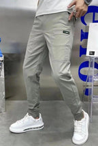 Robert | Men's Stretch Cargo Trousers, Lightweight Flexible Trousers | My Sweet Wardrobe | Light Grey
